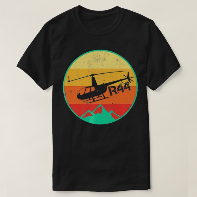 Camiseta Robinson R44 Helicopter Helo Aviation Aviator Pilo (Frente do Design)