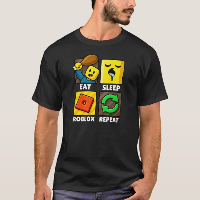 Camiseta Roblox Eat Sleep Repeat Funny Gamer (Frente)