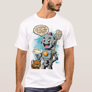 Camiseta Robô ajudante de história em quadrinhos antiga gat