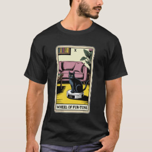 Camiseta Robô Aspirador Gato Carta Tarot Roda da Fur-Tuna L