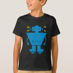 Camiseta Robô azul, desenhos animados, retro, bonitos