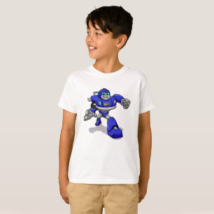 Camiseta Robô azul para crianças - Escolher cor de fundo