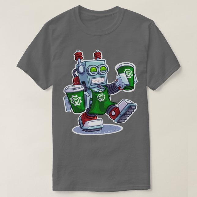 Camiseta Robô BaristaBot 9000 (Frente do Design)