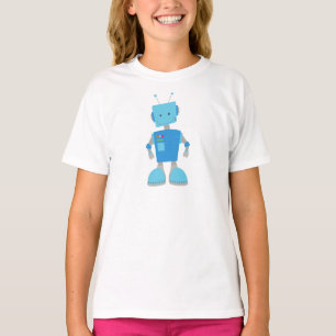 Camiseta Robô Bonito, Robô Engraçado, Robô Bobo, Robô Azul