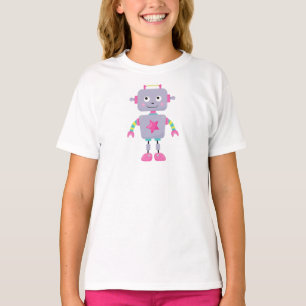 Camiseta Robô Bonito, Robô Engraçado, Robô Bobo, Robô Roxo