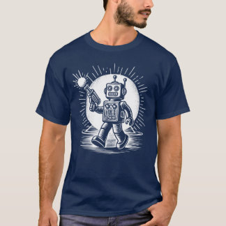Camiseta Robô Brinquedo Retro dos anos 60 com Raygun