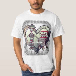 Camiseta Robô cifista ama nome personalizado
