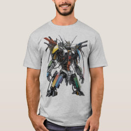 Camiseta Robô Colorido de Sci-Fi Futurístico