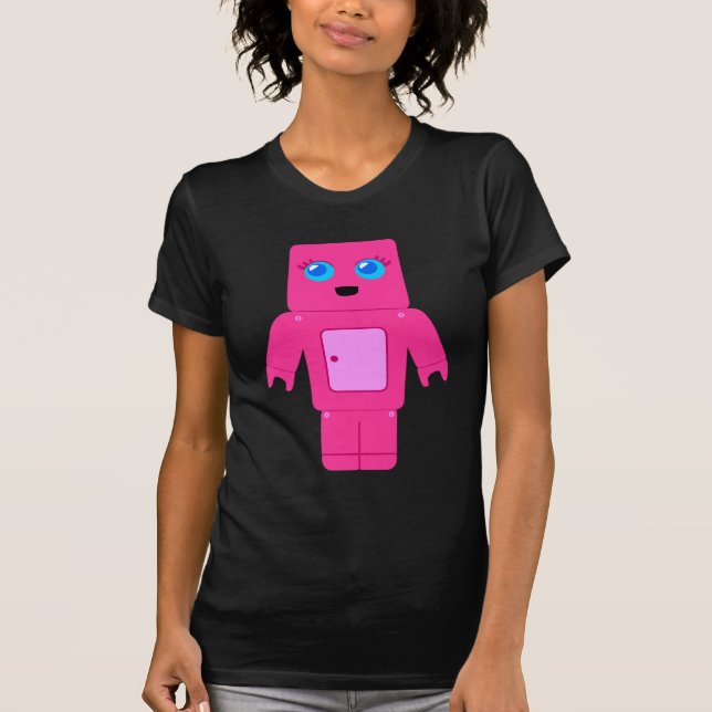 Camiseta Robô cor-de-rosa (Frente)