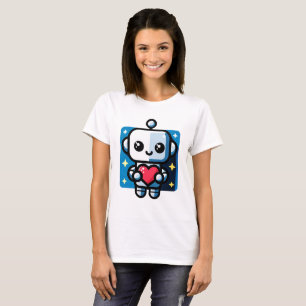 Camiseta Robô Corajoso - Arte De Amor Inspirada Na Tecnolog