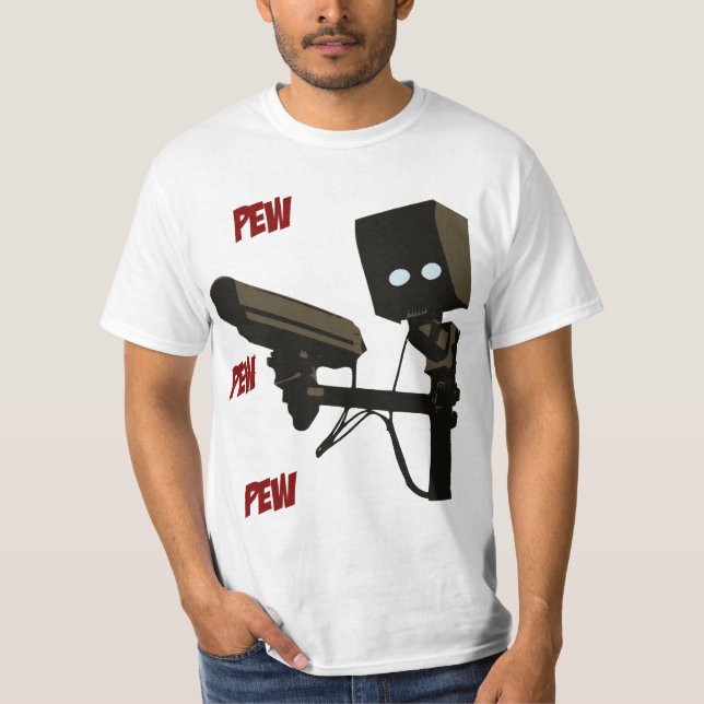 Camiseta Robô da arma do radar de laser do banco do banco (Frente)