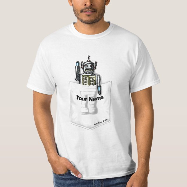 Camiseta Robô de bolso de ficção científica  (Frente)