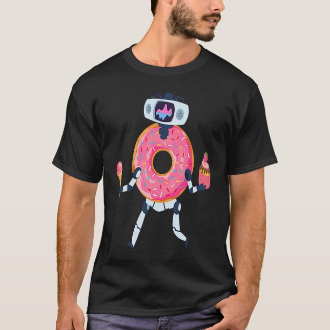 Camiseta Robô de Donut com Sorvete e Cupcake (Frente)