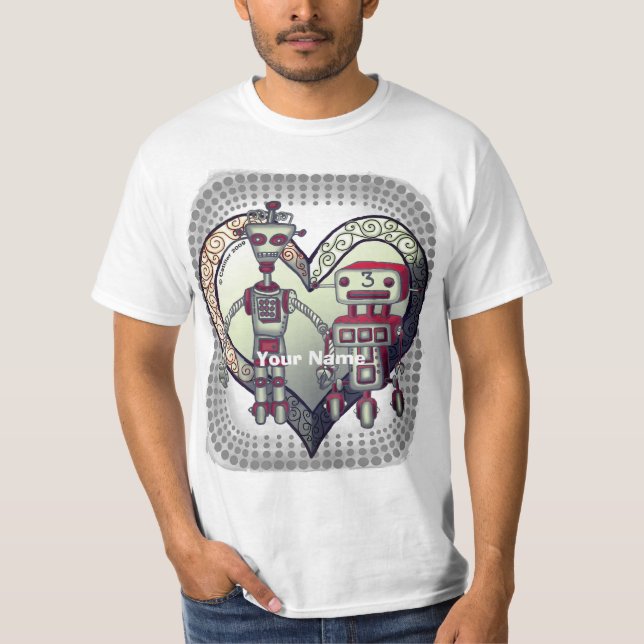 Camiseta Robô de ficção científica amor (Frente)