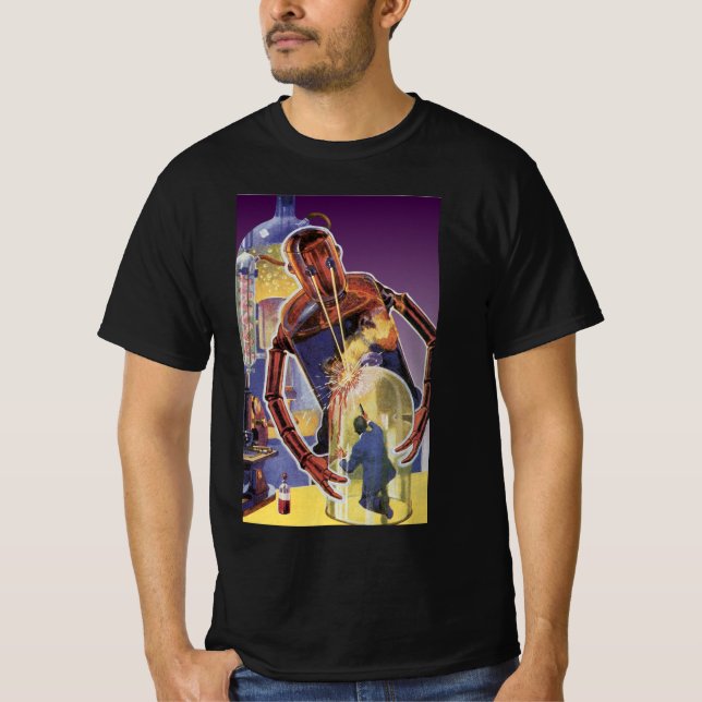Camiseta Robô de ficção científica com olhais a laser (Frente)