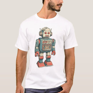 Camiseta Robô de Lata com Fones de Ouvido — Meca de Baú de