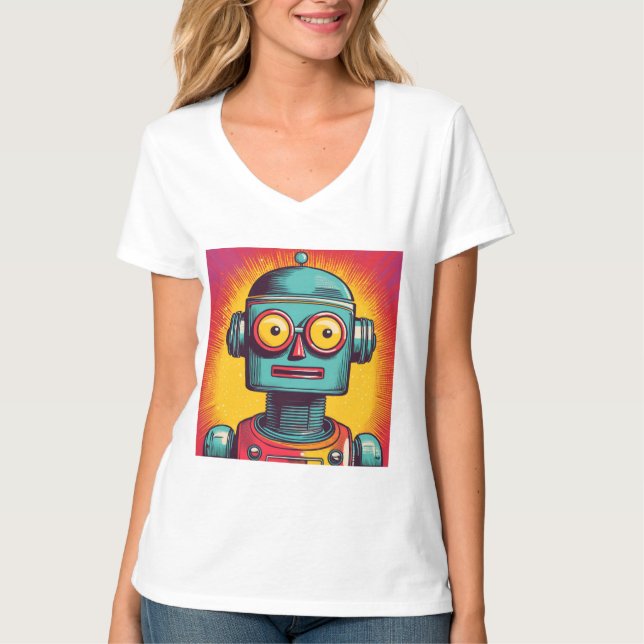 Camiseta Robô de pop Art (Frente)