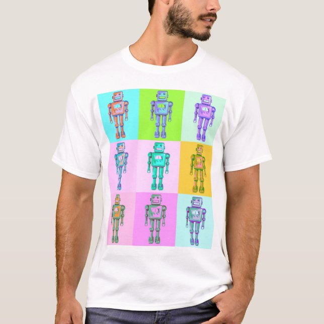 Camiseta Robô de Pop retrô v3 (Frente)