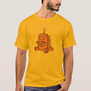 Camiseta Robô Dino - laranja
