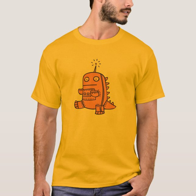 Camiseta Robô Dino - laranja (Frente)