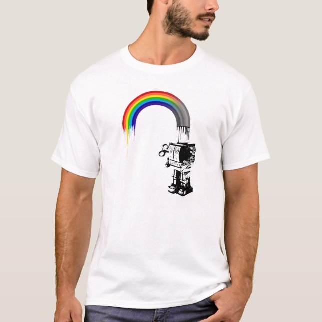 Camiseta Robô do arco-íris - t-shirt (Frente)