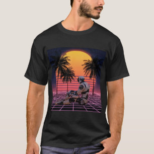 Camiseta Robô em Repouso no Paraíso Neon