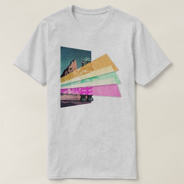 Camiseta Robô espacial Vaporwave (Frente do Design)