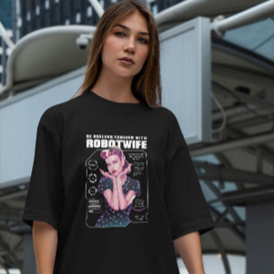 Camiseta Robô Esposa Retro Futurística