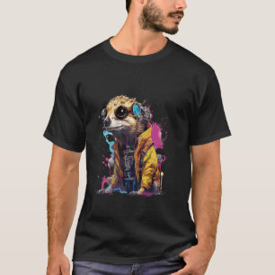 Camiseta Robô Esquilo Cibernético África Animal Mecânico