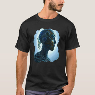 Camiseta Robô Feminino Ficção Científica Ciborgue Futurista