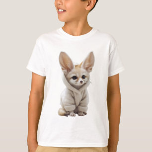 Camiseta Robô Fofa Raposa Fennec Crianças