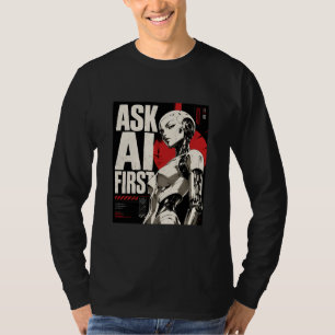Camiseta Robô Humanoide Futurista de IA Design de Tecnologi