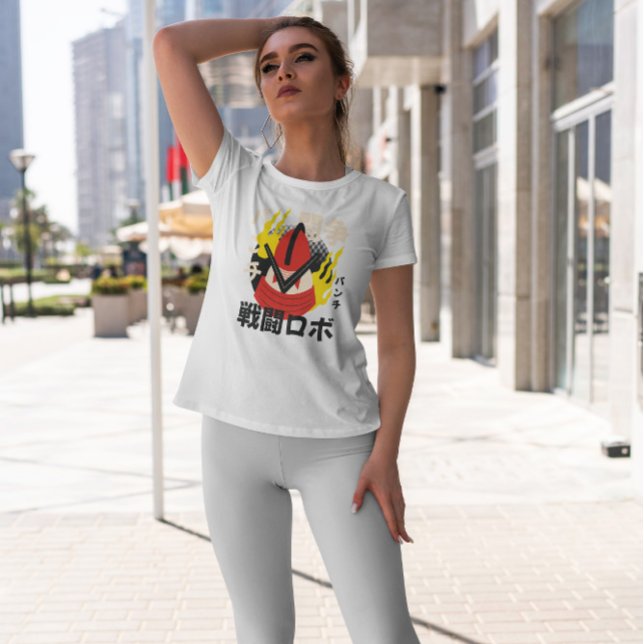 Camiseta Robô Japonês com Fogo (Criador carregado)