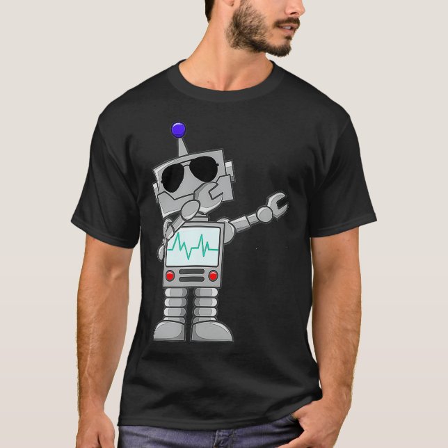 Camiseta Robô legal Dabbing de volta à escola  (Frente)