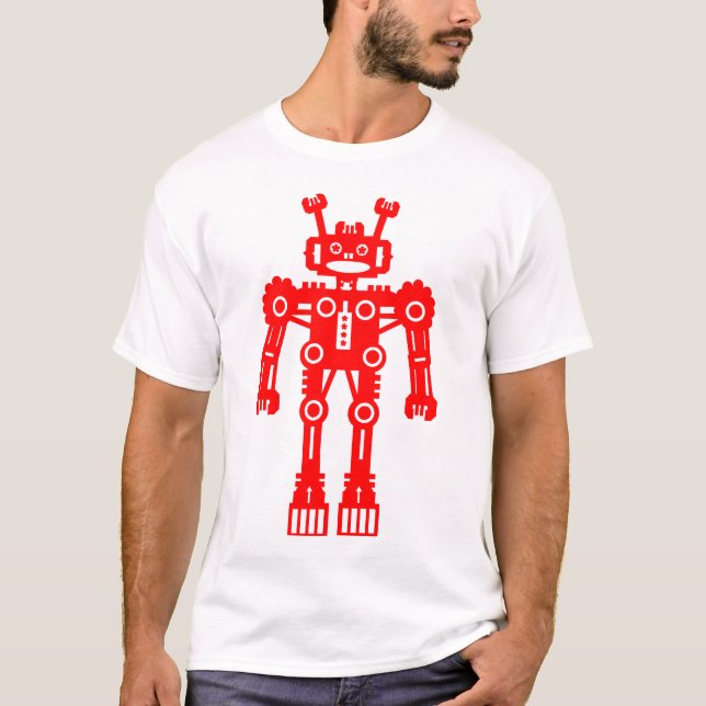 Camiseta Robô Mk I - (Vermelho) - Personalizado (Frente)