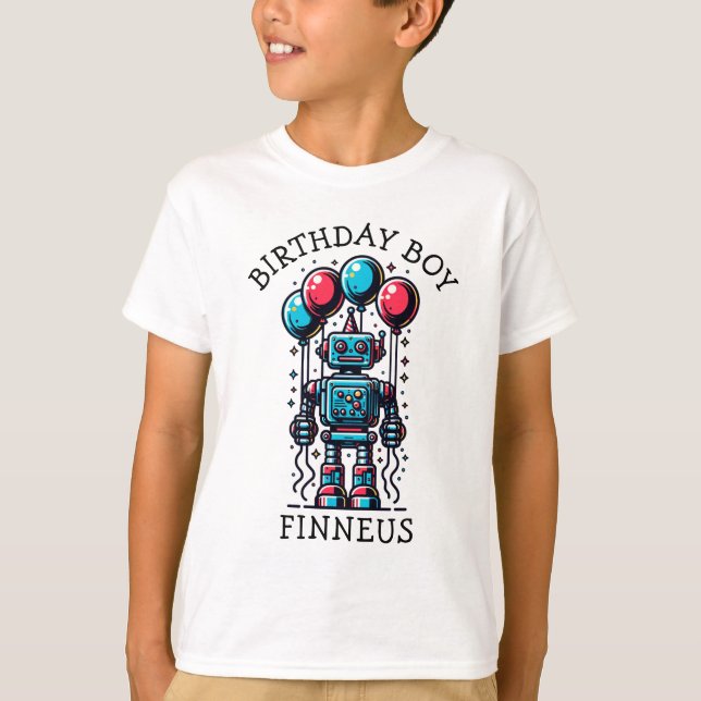 Camiseta Robô Pensava Que O Garoto De Aniversário (Frente)