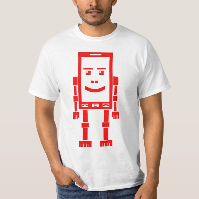 Camiseta Robo Phone - Vermelho (Frente)