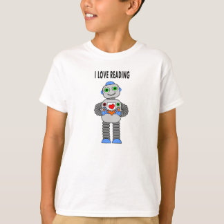 Camiseta robô que lê o t-shirt de um miúdo dos desenhos