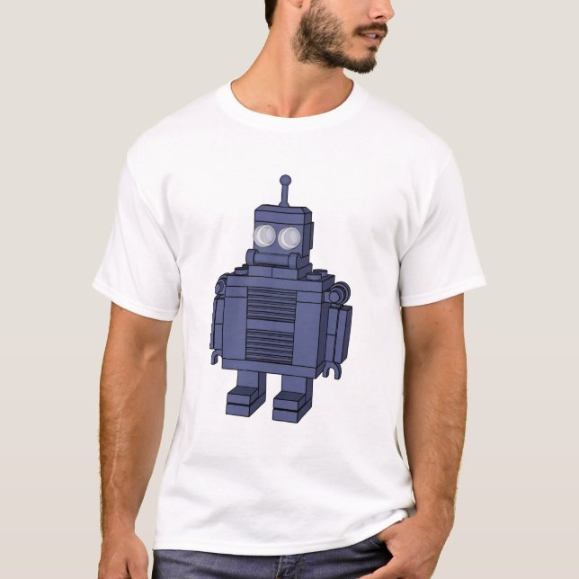 Camiseta Robô retro - azul (Frente)