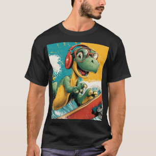 Camiseta Robô Retro Boombox com Fones de Ouvido