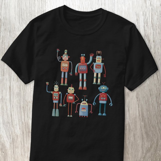 Camiseta Robô Retro Divertido (Fun retro robot t-shirt)
