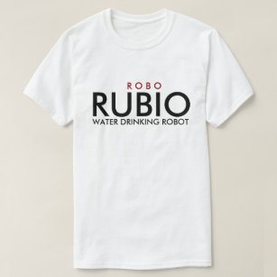 Camiseta Robo Rubio Bebendo Robot