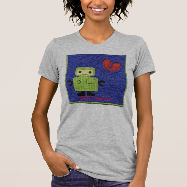 Camiseta robô, sinal acústico; Eu falto-o (Frente)