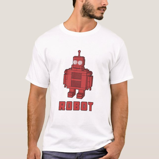 Camiseta Robô vermelho retro (Frente)