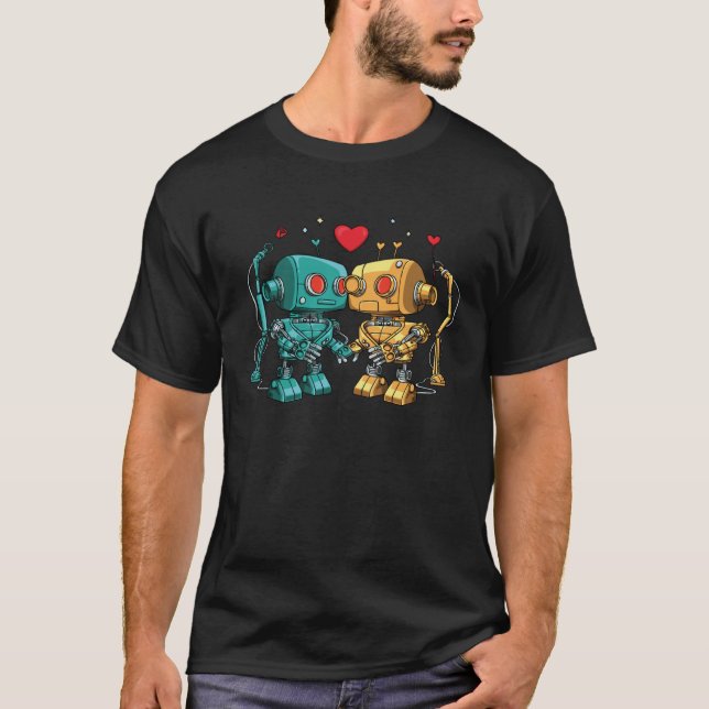 Camiseta Robôs apaixonados por um Engenheiro Robótico (Frente)