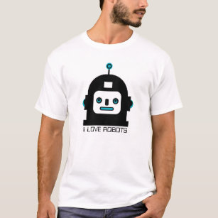 Camiseta Robôs De Amor E Robôs De Banda Lata Preta E Azul