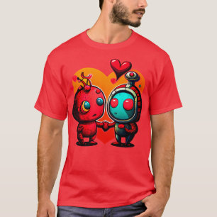 Camiseta Robôs do dia dos namorados amam amor 1