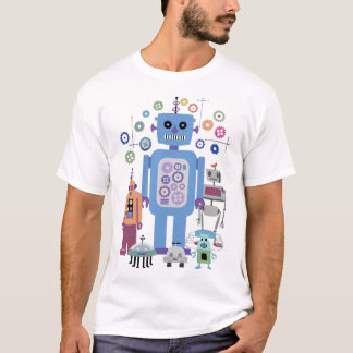 Camiseta Robôs e engrenagens retrorreflectores