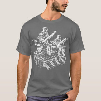Camiseta robôs tocam música
