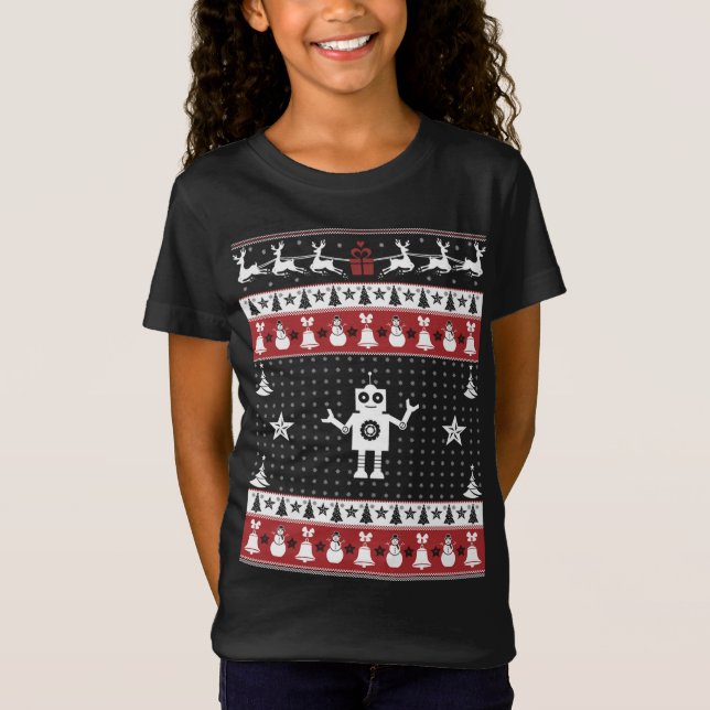 Camiseta Robôs Ufly Christmas Sweater Motor Robotics (Frente)